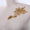 1 Piece 5.75 Inch Antique Gold Sequin Beaded Flower Iron On Applique Patch for Costumes